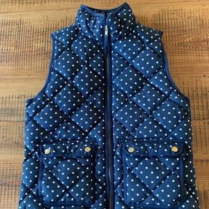 J.Crew Small Navy Polka Dot Vest